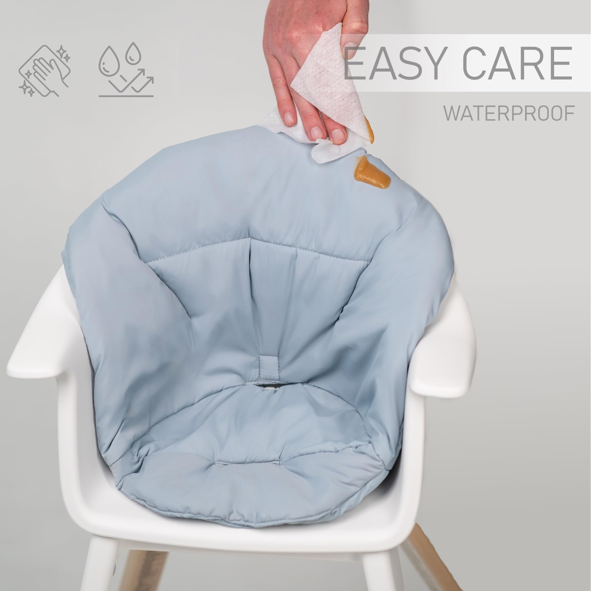 Stokke Clikk High Chair Cushion - Waterproof Baby Seat Pad, Machine Washable & Easy to Clean - High Chair Accessories for Comfortable Feeding - Dreamy Sky Design for Nursery & Dining Room