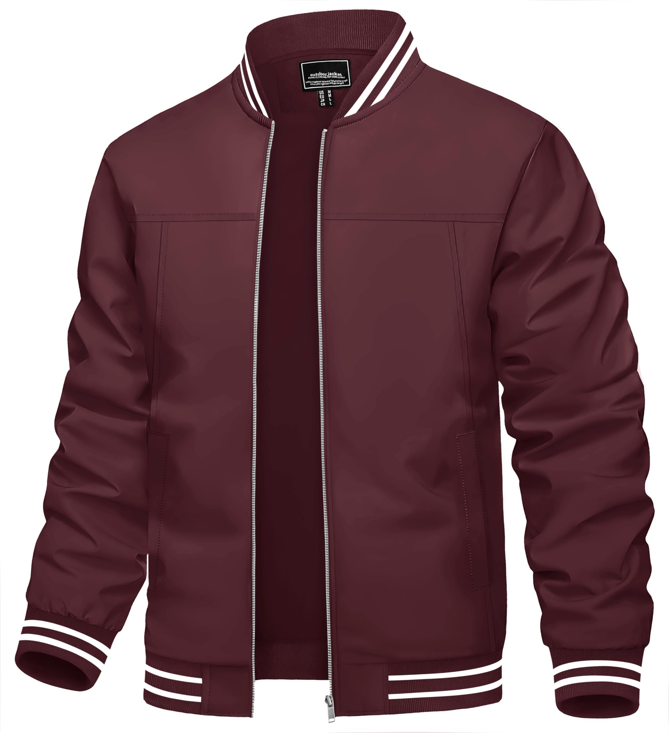 TACVASEN Men's Lightweight Jacket - Windproof Bomber Jacket with Zipper & Pockets for Spring/Fall | Perfect for Outdoor Activities, Travel & Casual Wear
