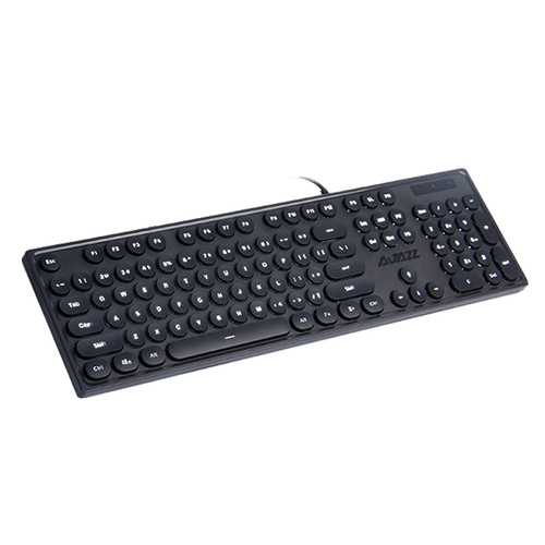 Ajazz AK325 104-Key Backlit Mechanical Keyboard with Round Keycaps - USB Wired Gaming Keyboard for PC/Mac - Ultra Quiet Typing for Office, Gaming & Programming