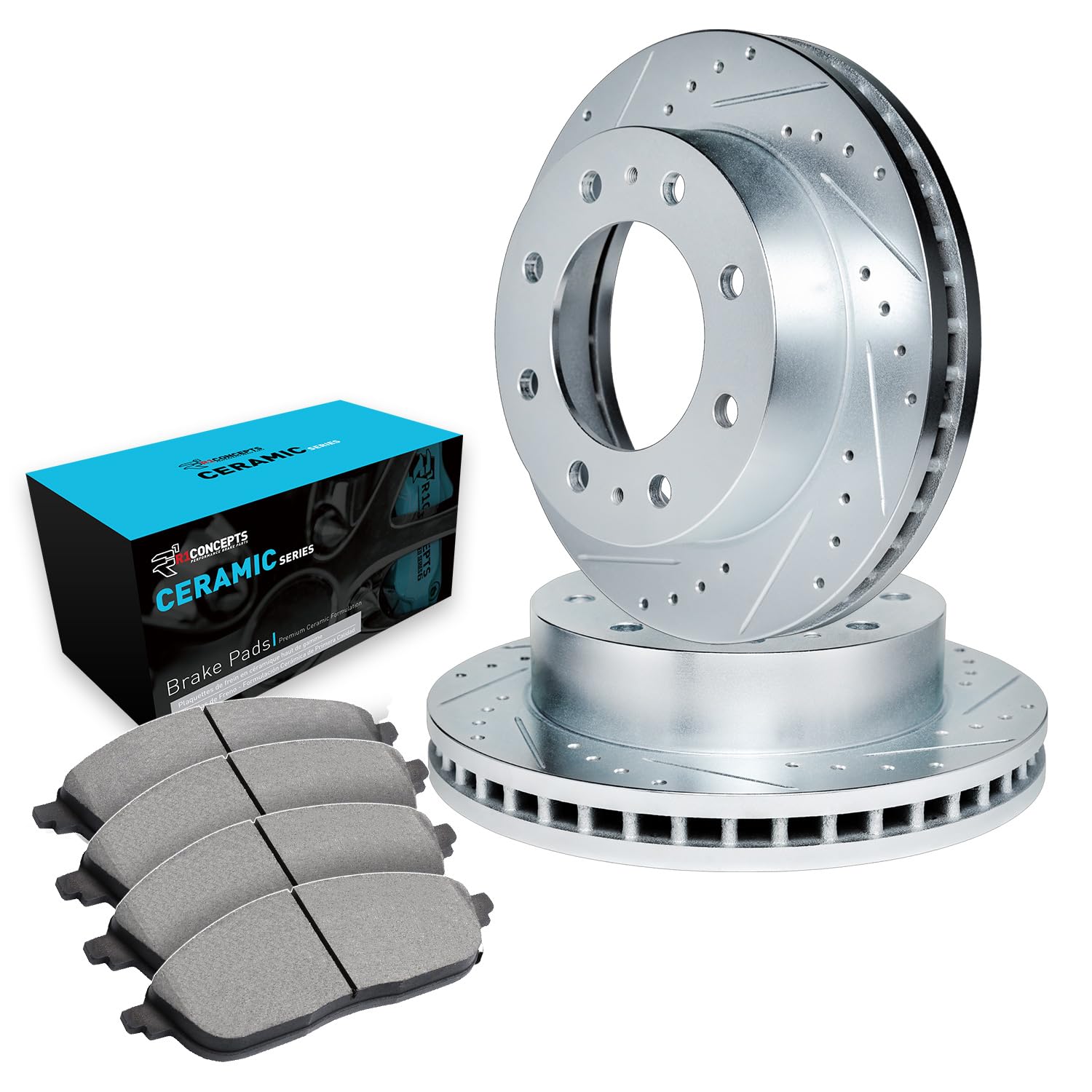 R1 Concepts Rear Brake Pads and Rotors Kit - Premium Ceramic Brake Set for Smooth Stopping | Compatible with [Vehicle Models] | Perfect for Daily Commuting, Highway Driving & Performance Upgrades - REC.66053.02