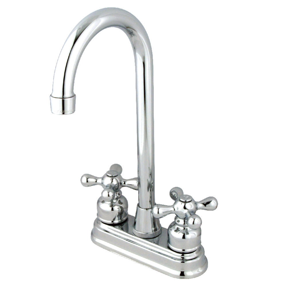 Kingston Brass KB492AX Commercial Bar Faucet - High Arc Spout, Single Handle, Brushed Nickel Finish for Restaurants, Bars & Home Wet Bars