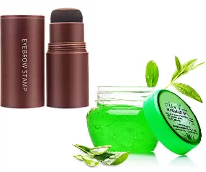 Natural Eyebrow Hairline Stamp with Aloe Vera Gel - Perfect for Eyebrow Shaping & Hairline Touch-Ups - Easy to Use for Beginners & Professionals - Great for Daily Makeup & Special Occasions