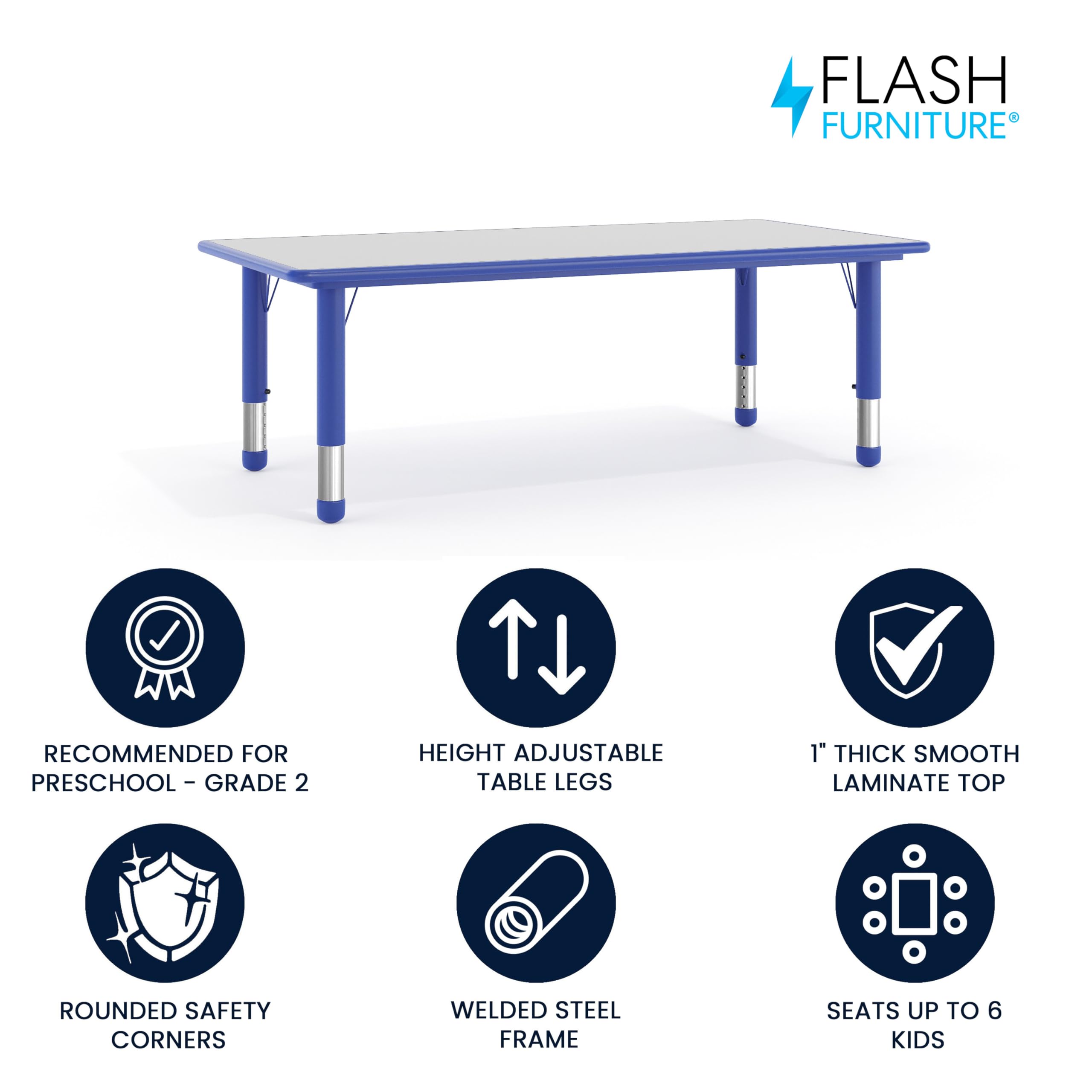 Flash Furniture Wren Adjustable Kids Activity Table - 23.625