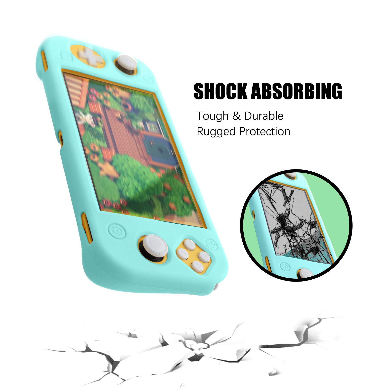 Premium Silicone Grip Case for Nintendo Switch Lite - Animal Crossing Blue - Protective Cover for Enhanced Gaming Comfort - Perfect for Travel & Long Play Sessions
