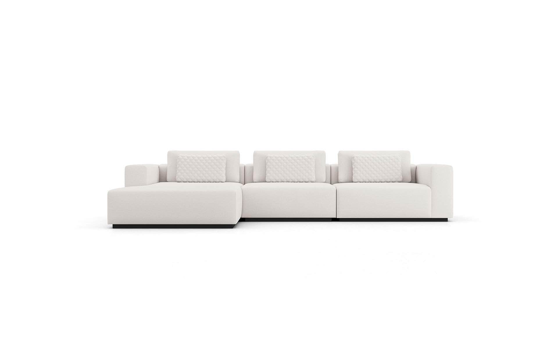 Spruce Modular Sectional Sofa with Right Facing Chaise - Chalk Fabric Upholstery | 2 Configurations | Perfect for Living Room, Lounge & Family Gatherings
