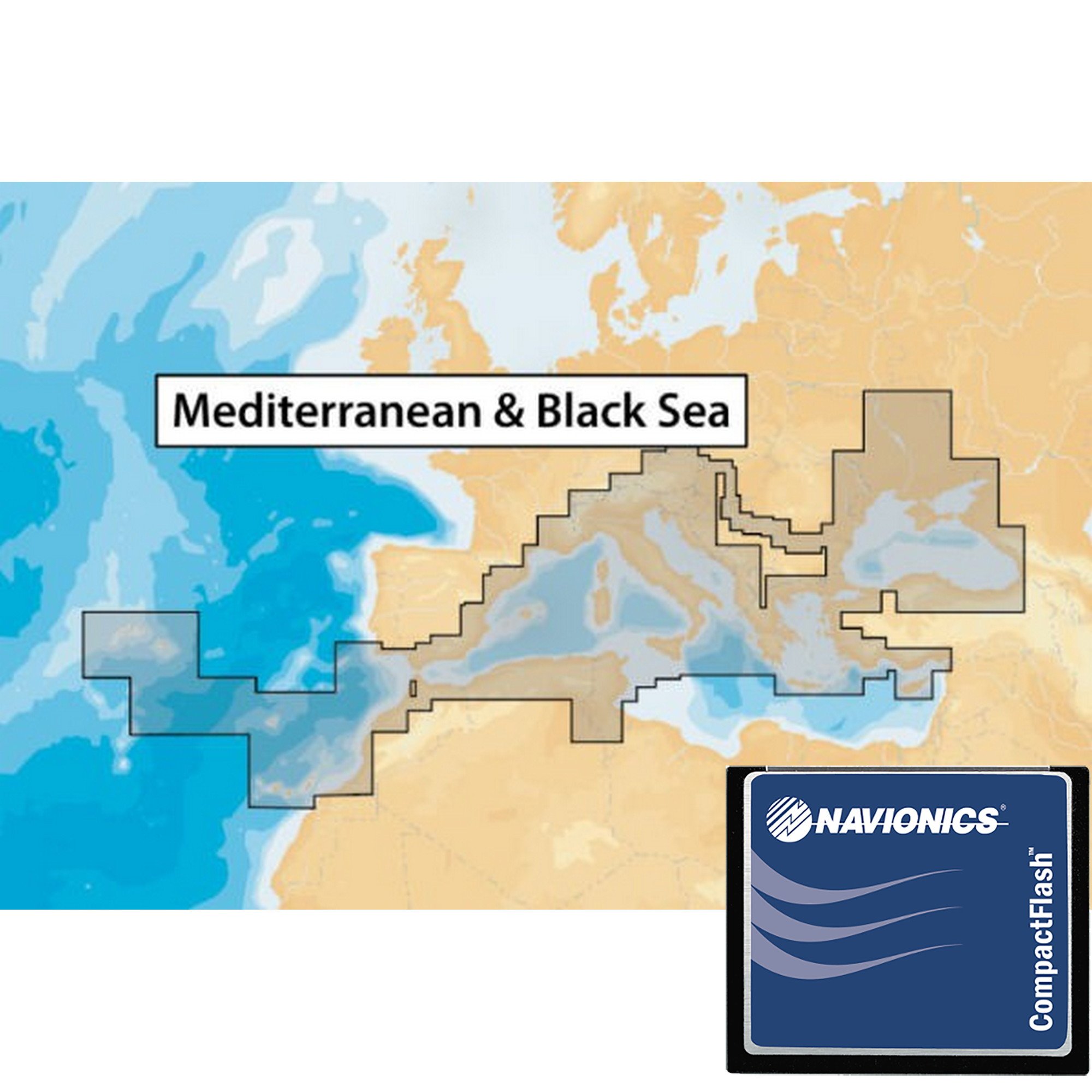 Navionics Mediterranean 43XG Compact Flash Bathymetric Nautical Charts - High-Detail Marine Navigation for Boating, Fishing & Sailing | Perfect for GPS Chartplotters & Marine Electronics