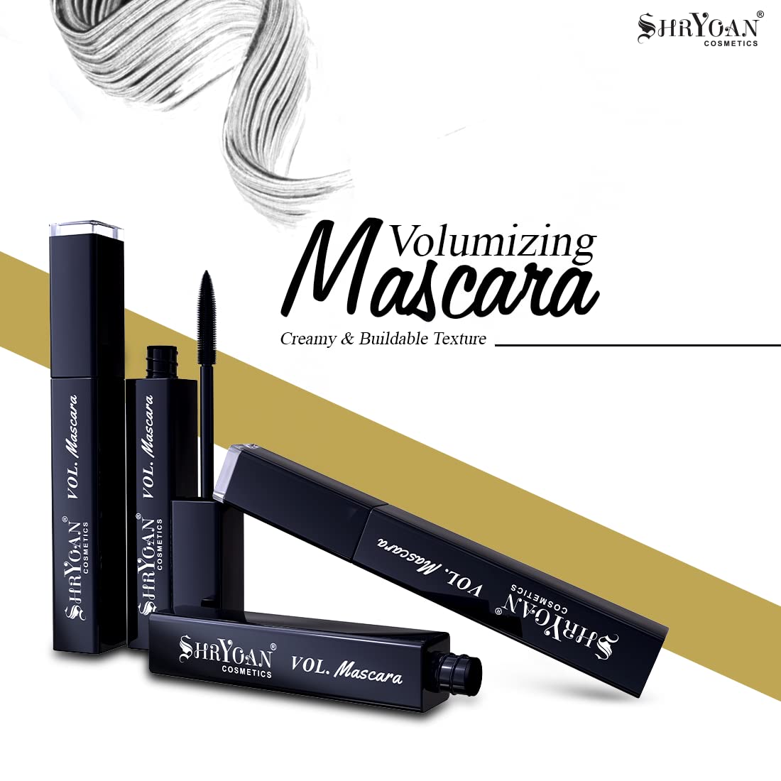 Shryoan Volumizing Mascara 8ml - Lengthening & Thickening Waterproof Mascara for Dramatic Lashes | Perfect for Day to Night Makeup & Special Occasions