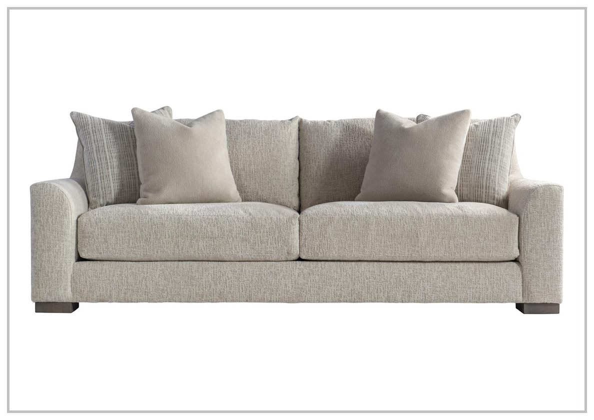 Bernhardt Gabi Fabric Sofa in Light Beige - Modern Living Room Furniture for Small Spaces | Comfortable Upholstered Couch for Apartments & Cozy Homes