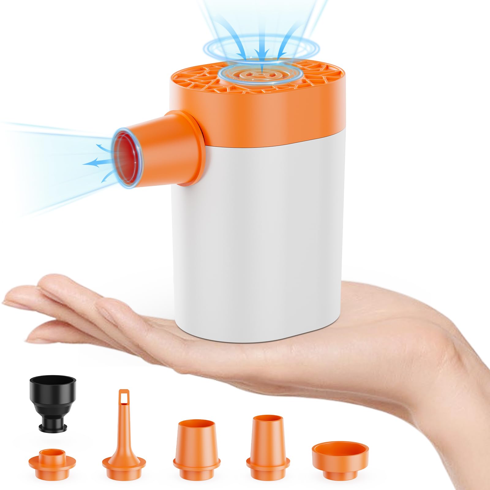 Mini Electric Air Pump for Inflatables - AA Battery Powered Portable Pump to Inflate/Deflate Air Mattress, Pool Floats, Swimming Rings & Vacuum Storage Bags - Perfect for Camping, Travel & Home Storage