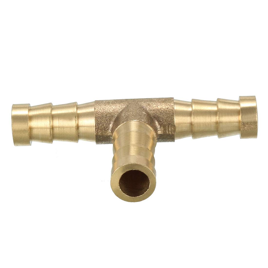 8mm Brass Barb Hose Fitting Tee - 3 Way Barbed Connector for Air, Water, Fuel & Gas - Perfect for Plumbing, Automotive & Industrial Applications