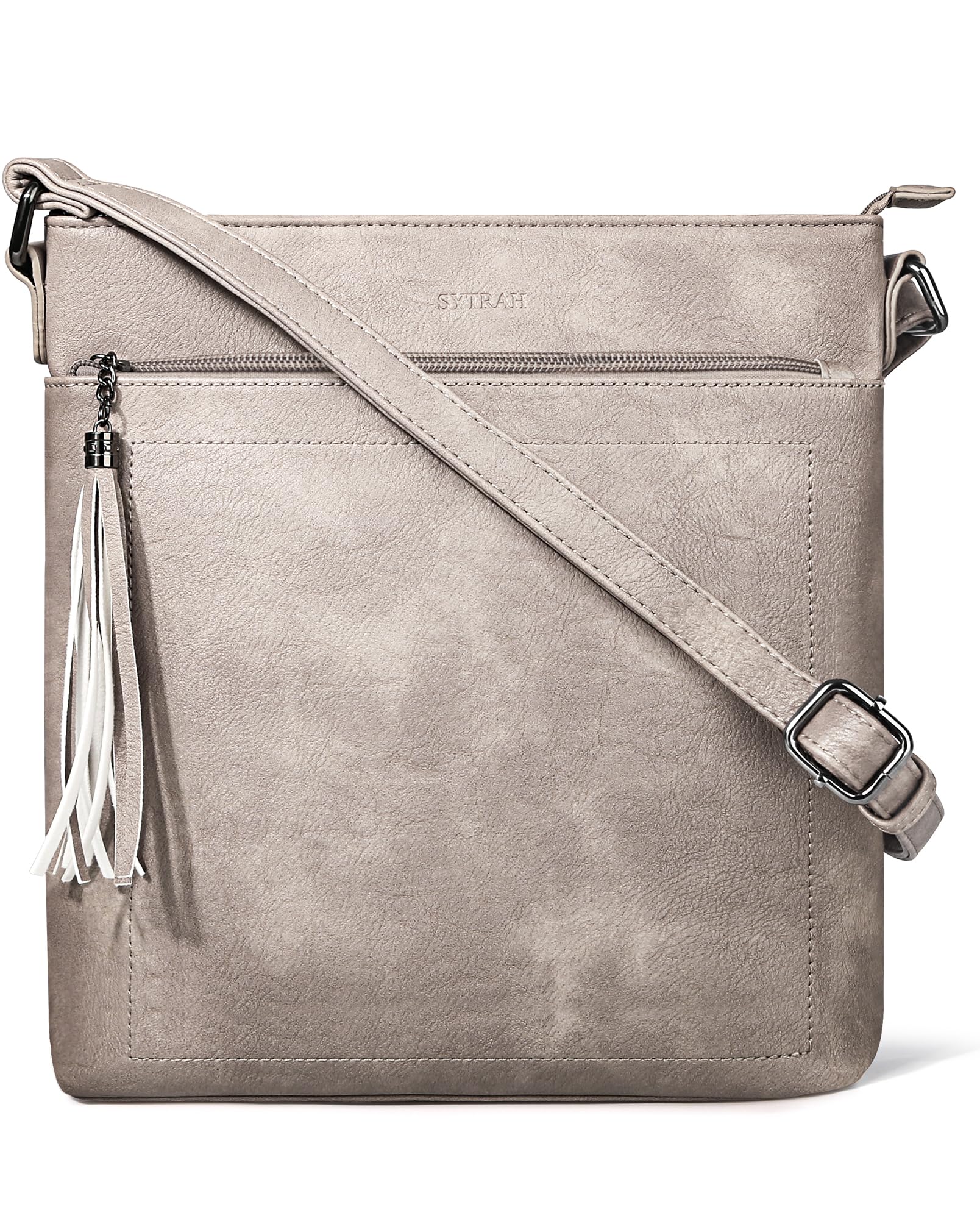 Premium Vegan Leather Crossbody Bag for Women - Adjustable Strap Lightweight Shoulder Purse with Tassel | Perfect for Work, Travel & Everyday Use