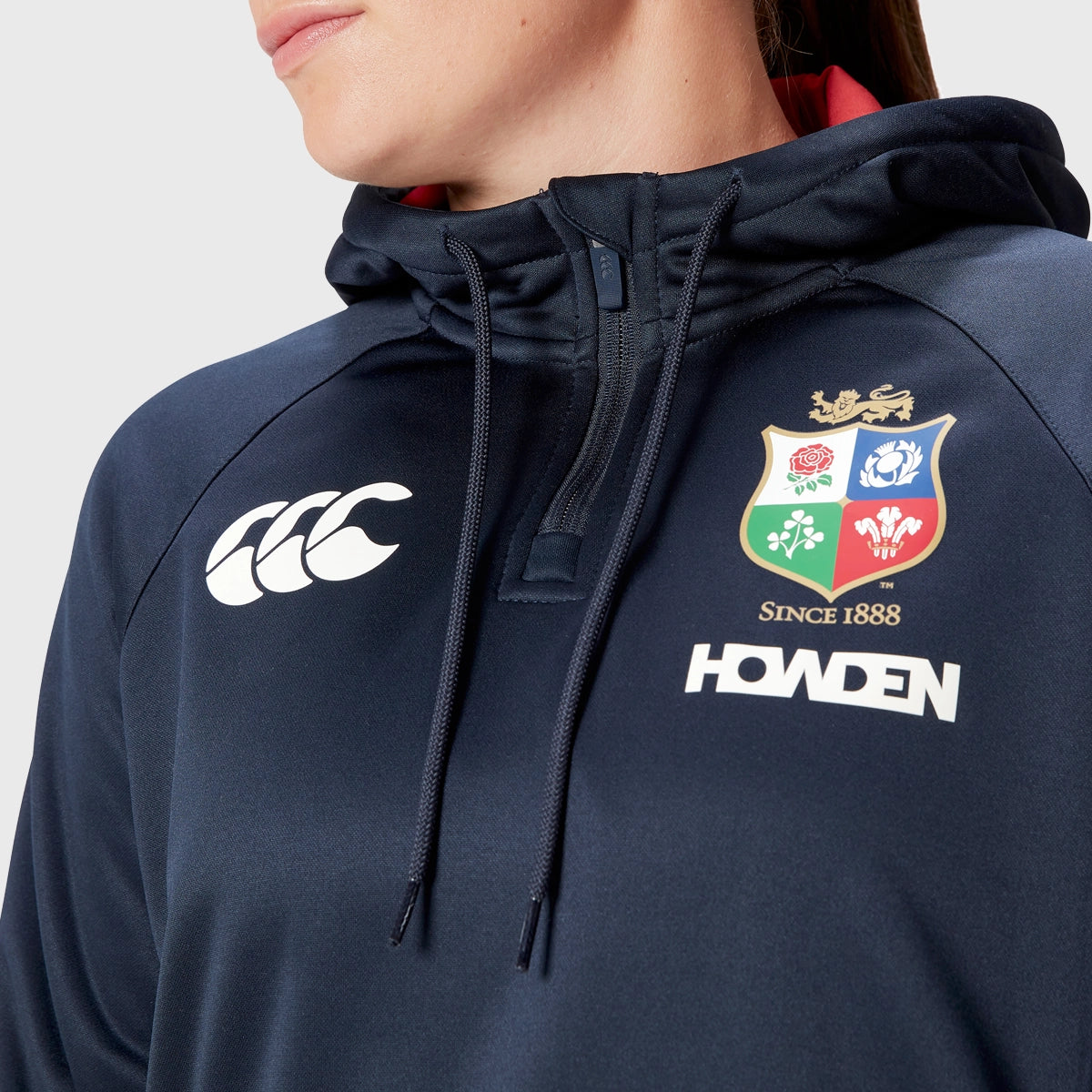 Canterbury British & Irish Lions Women's 1/4 Zip Hoody - Navy Blue Rugby Pullover for Training & Match Days | Comfortable & Stylish Sports Apparel