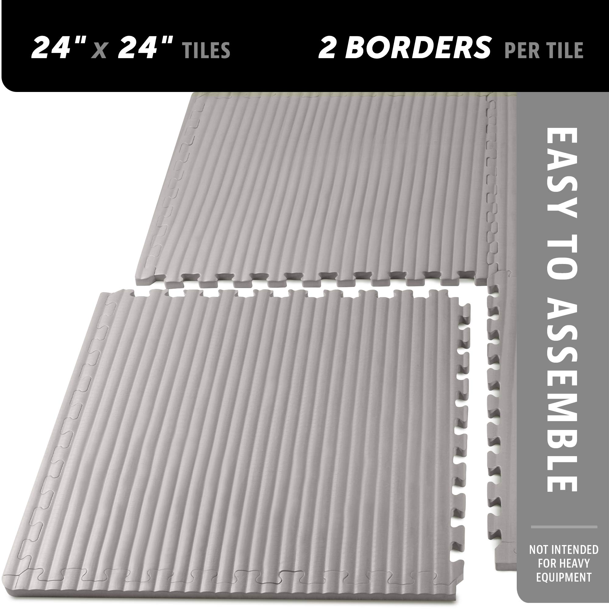 3/4 Inch Thick EVA Foam Interlocking Exercise Mats - Martial Arts, MMA, Home Gym & Anti-Fatigue Floor Tiles with Tatami Pattern (24
