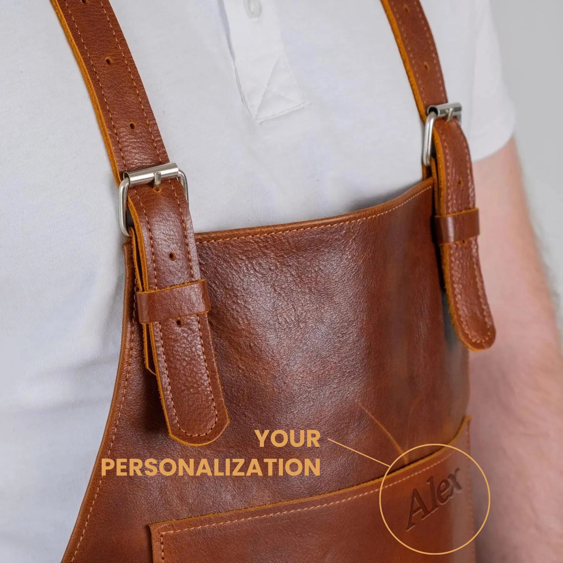 Premium Leather Apron for Men - Heavy Duty BBQ, Grilling & Cooking - Durable & Stylish Workwear for Chefs, Butchers & Craftsmen