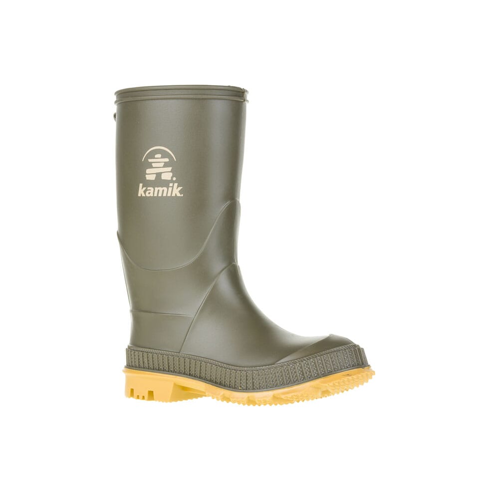 Kamik Olive Stomp Kids' Waterproof Rain Boots - Non-Slip Rubber Booties for Boys & Girls - Perfect for Puddle Jumping, Outdoor Play & Wet Weather Adventures