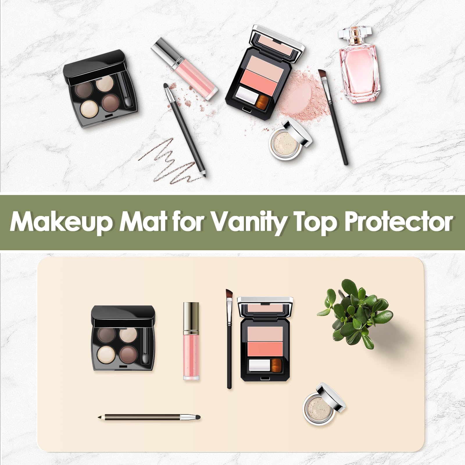 Waterproof & Oilproof Dual-Sided Vanity Makeup Mat - 31.5