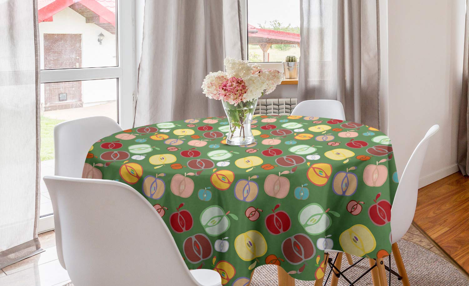 Ambesonne Autumn Round Tablecloth 60