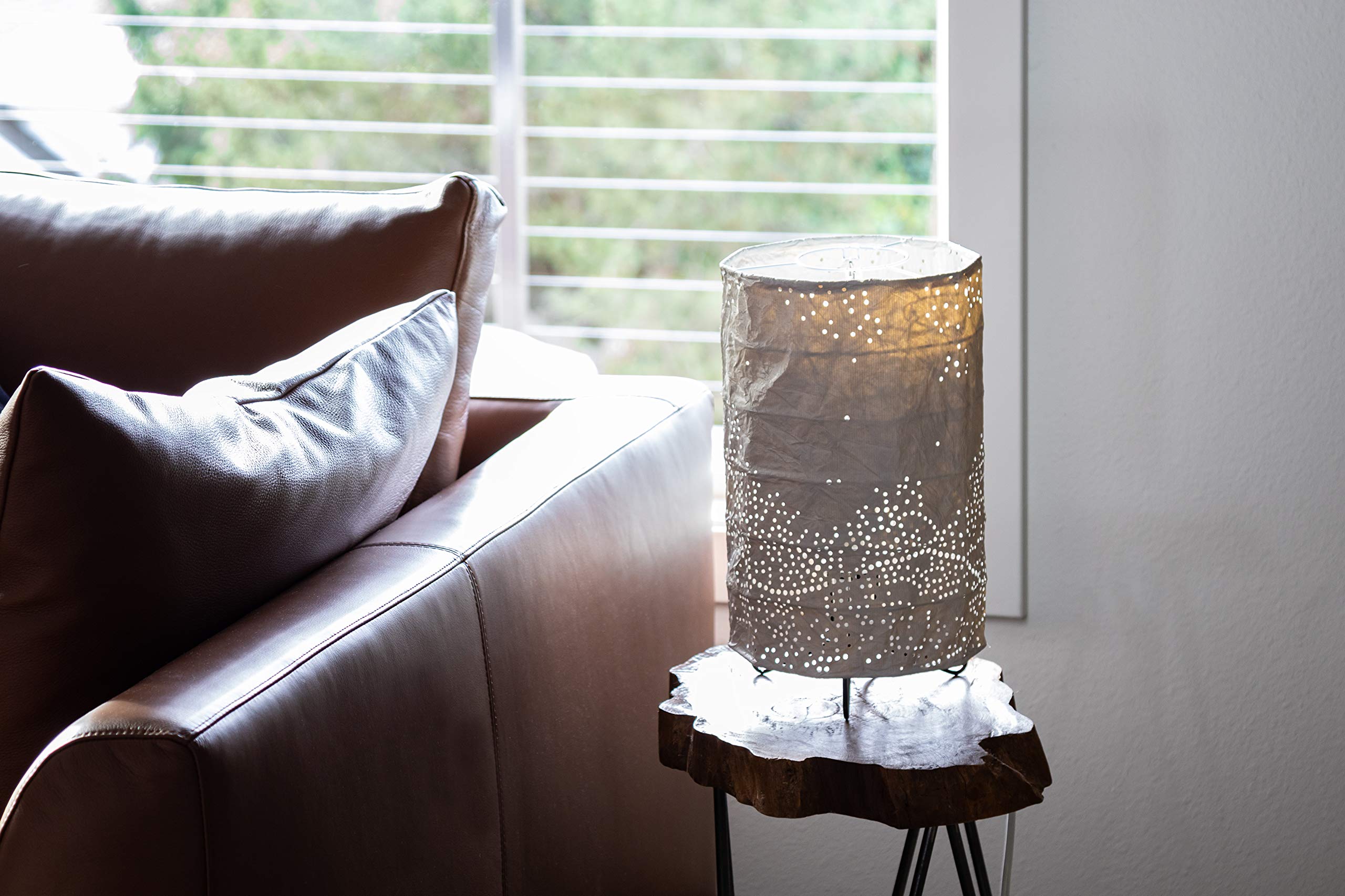 Soji Stella Solace Cylinder Northwest Table Lamp - Modern LED Bedside Lamp for Living Room, Bedroom & Office - Warm White Light, Adjustable Brightness, Energy Efficient Design