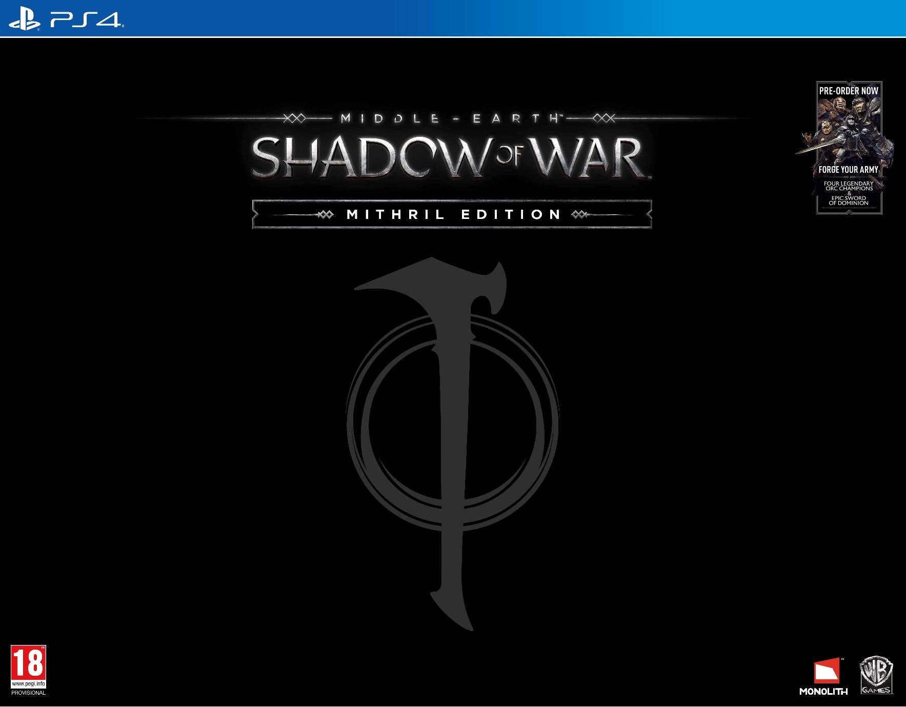 Middle-earth: Shadow of War Mithril Edition - PlayStation 4 (Amazon Exclusive) | Epic Fantasy Action RPG Game for Adventure & Battle Scenes
