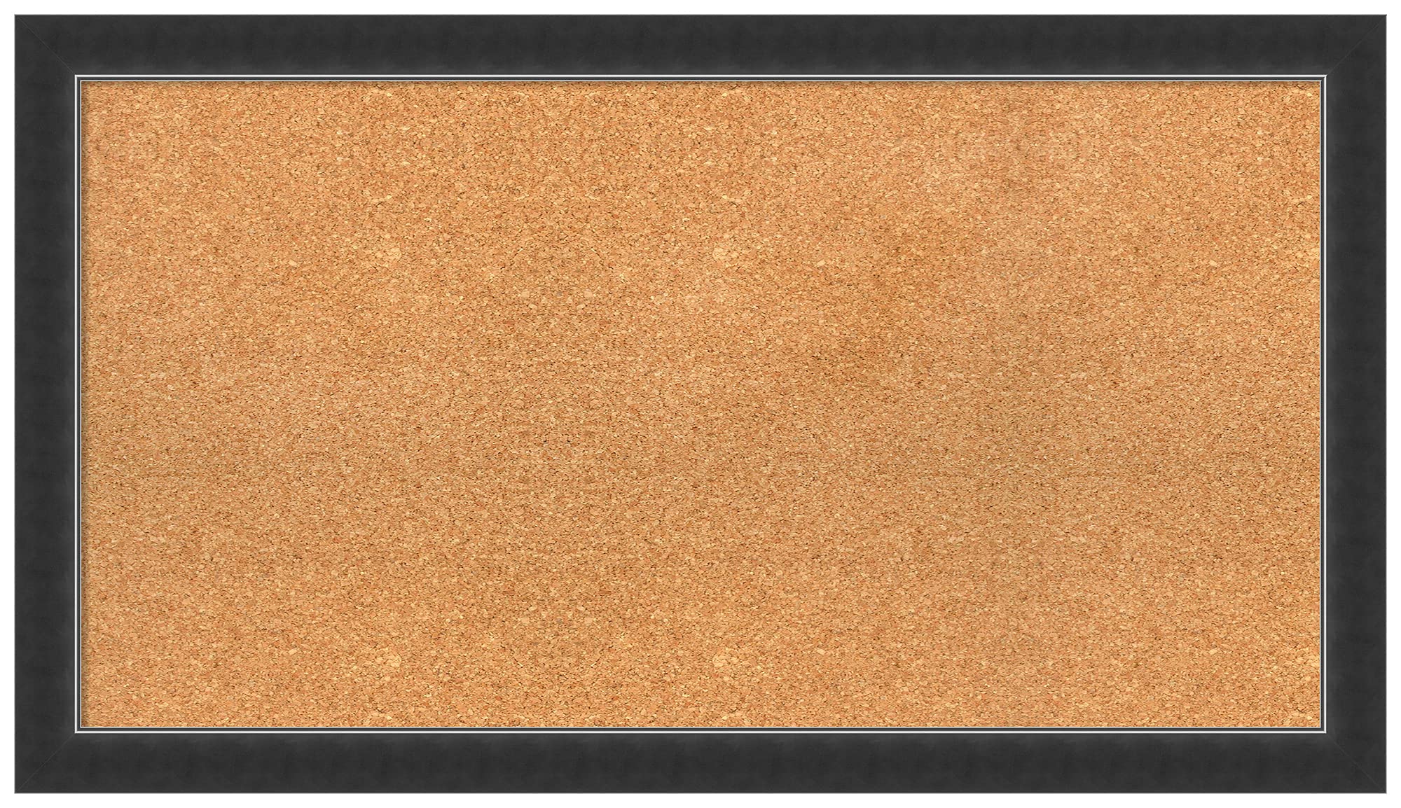 Natural Custom Cork Board (37 x 21 inches) - Black Wood Frame Bulletin Board for Office & Home Organization - Pin Board for Notes, Photos & Reminders - Various Sizes Available - Corvino Narrow Frame Design
