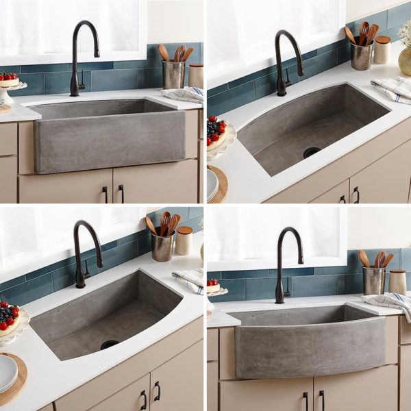 Native Trails Farmhouse Quartet 33 Inch NativeStone Apron Front Kitchen Sink - Durable Farmhouse Sink for Modern Kitchens, Perfect for Cooking, Cleaning & Entertaining