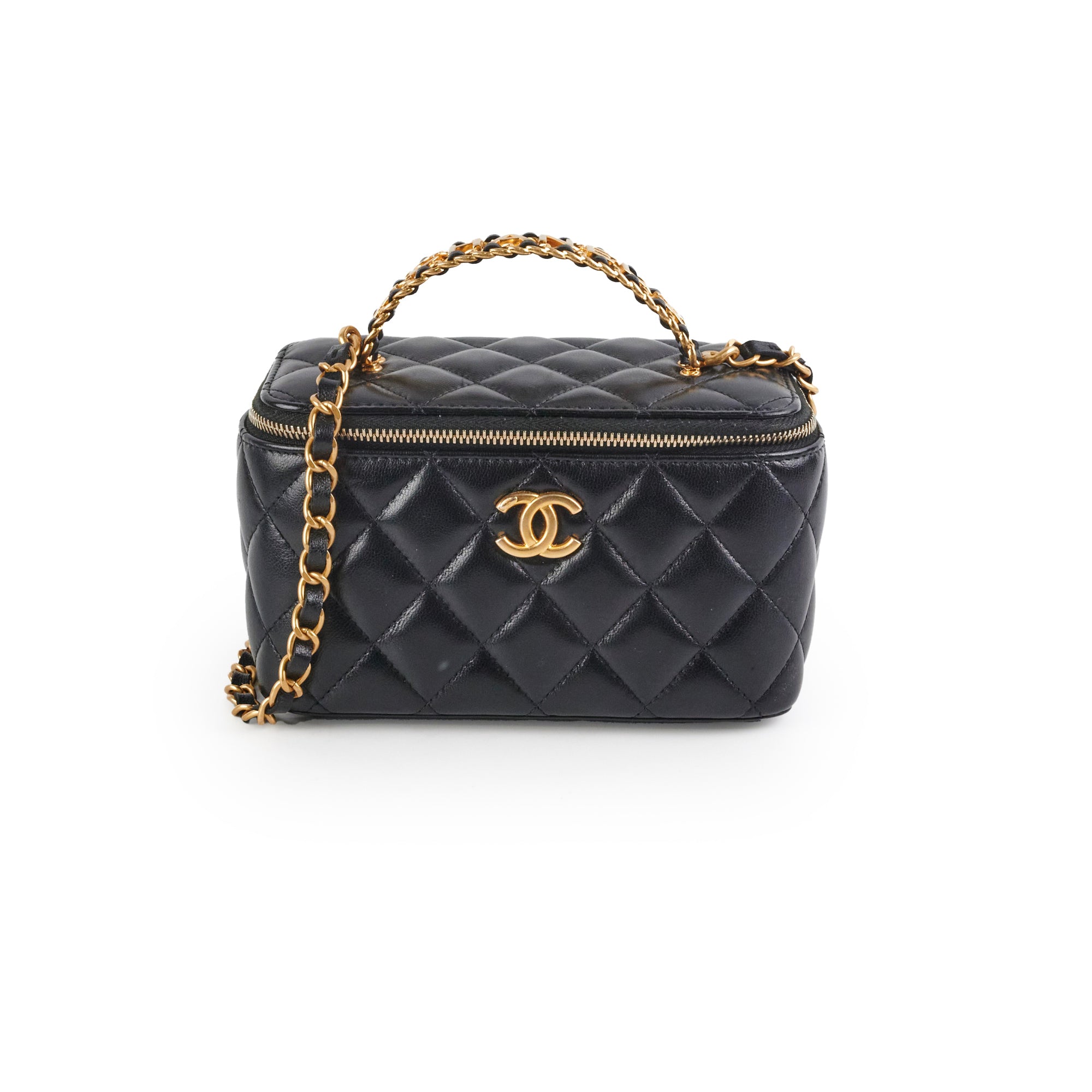 Chanel Seasonal Vanity Top Handle Black Bag - Luxury Designer Handbag for Women | Perfect for Evening Parties, Weddings & Special Occasions