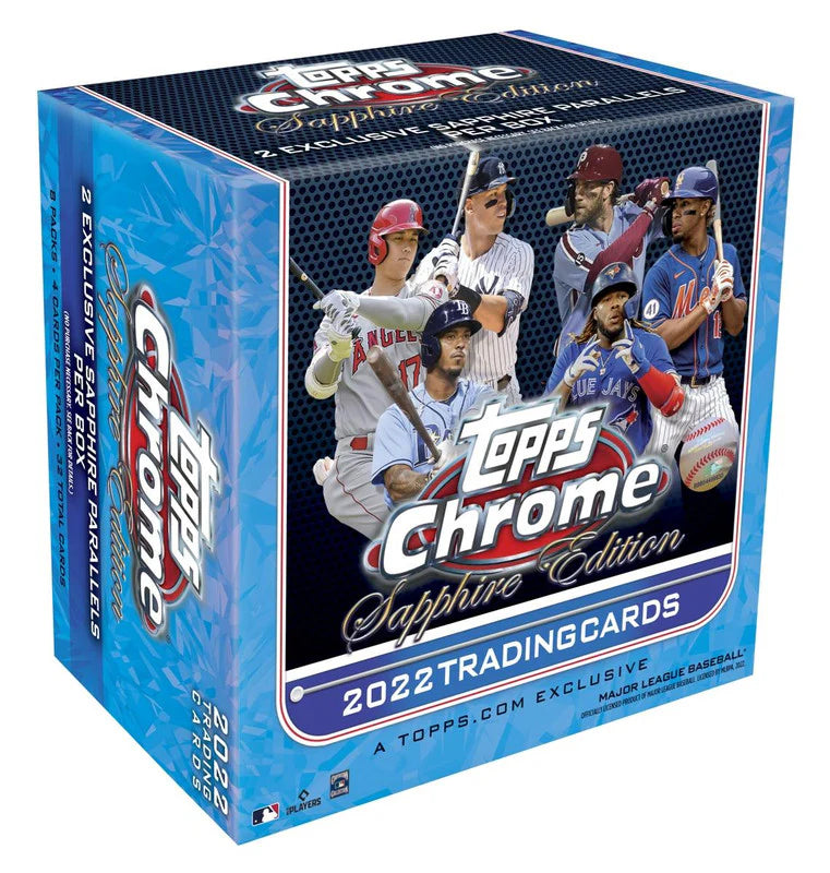 2022 Topps Chrome Sapphire Edition Baseball Trading Cards Box - Premium MLB Collectible Cards for Sports Fans & Card Collectors | Perfect for Gifts, Investments, and Game Day Memorabilia