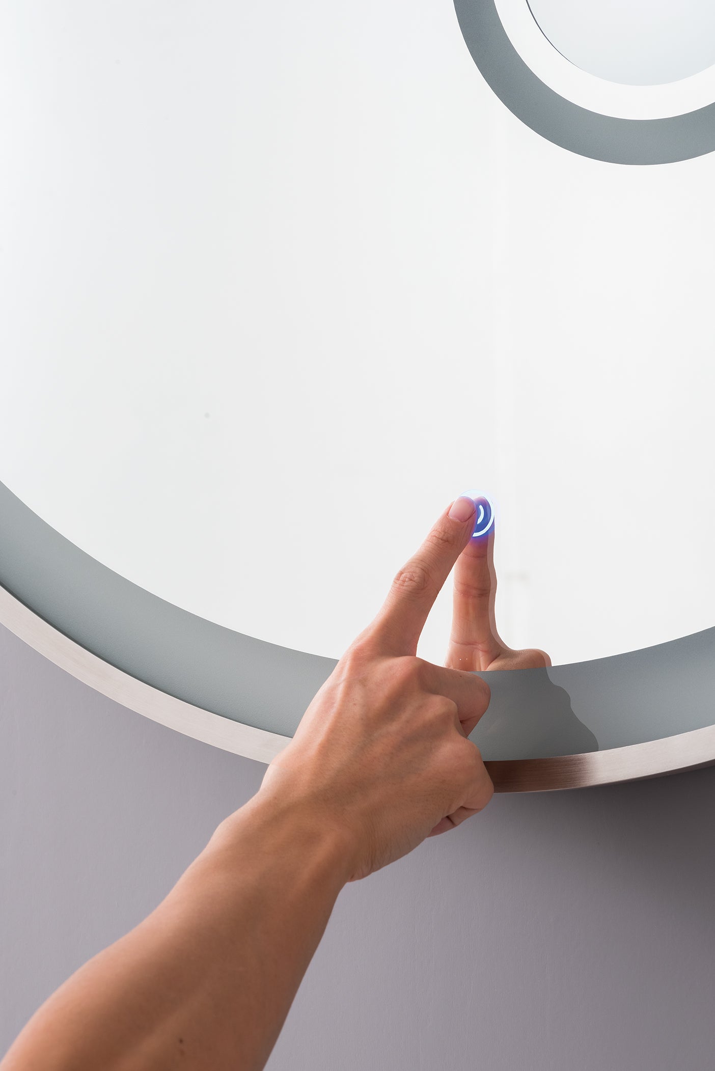 Radiance 36-Inch Round Wall Mirror in Brushed Nickel Finish - Perfect for Bathroom Vanity, Bedroom Decor & Entryway