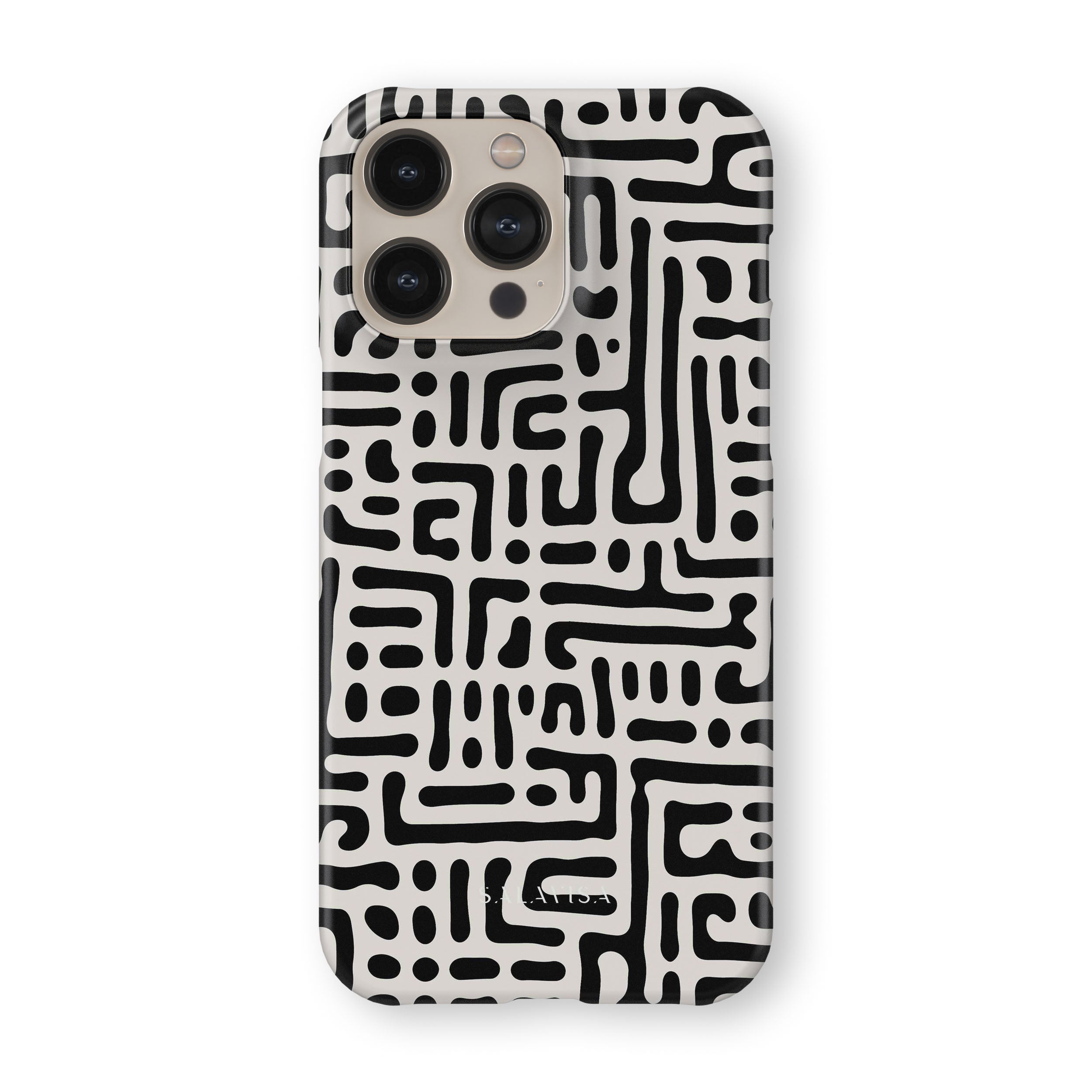 Stylish Black & White Maze Design Phone Case - Durable Protective Cover for iPhone & Android - Perfect for Everyday Use, Travel & Gifting
