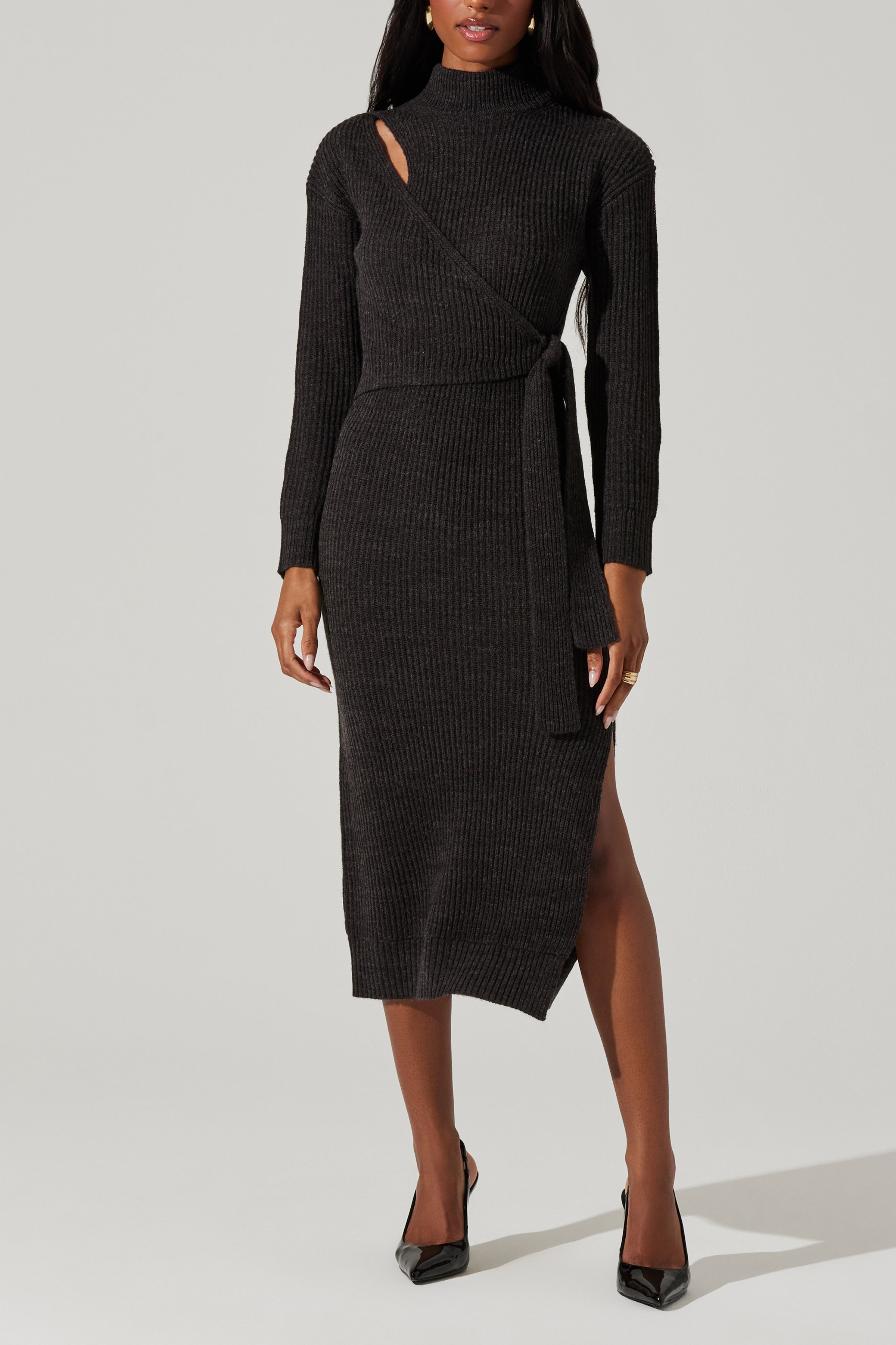 Audree Women's Midi Sweater Dress - Soft Knit Casual Long Sleeve Tunic Pullover for Fall & Winter | Perfect for Office, Date Night & Holiday Outfits