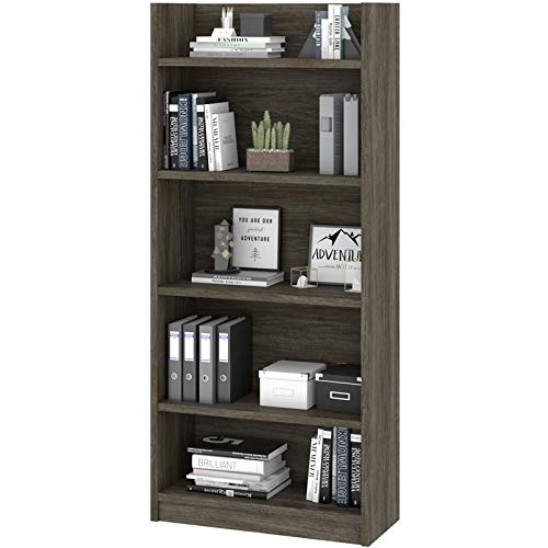 Atlin Designs 30 Inch Standard Bookcase - Walnut Gray Finish, Modern Bookshelf for Living Room, Bedroom, Office & Study Organization