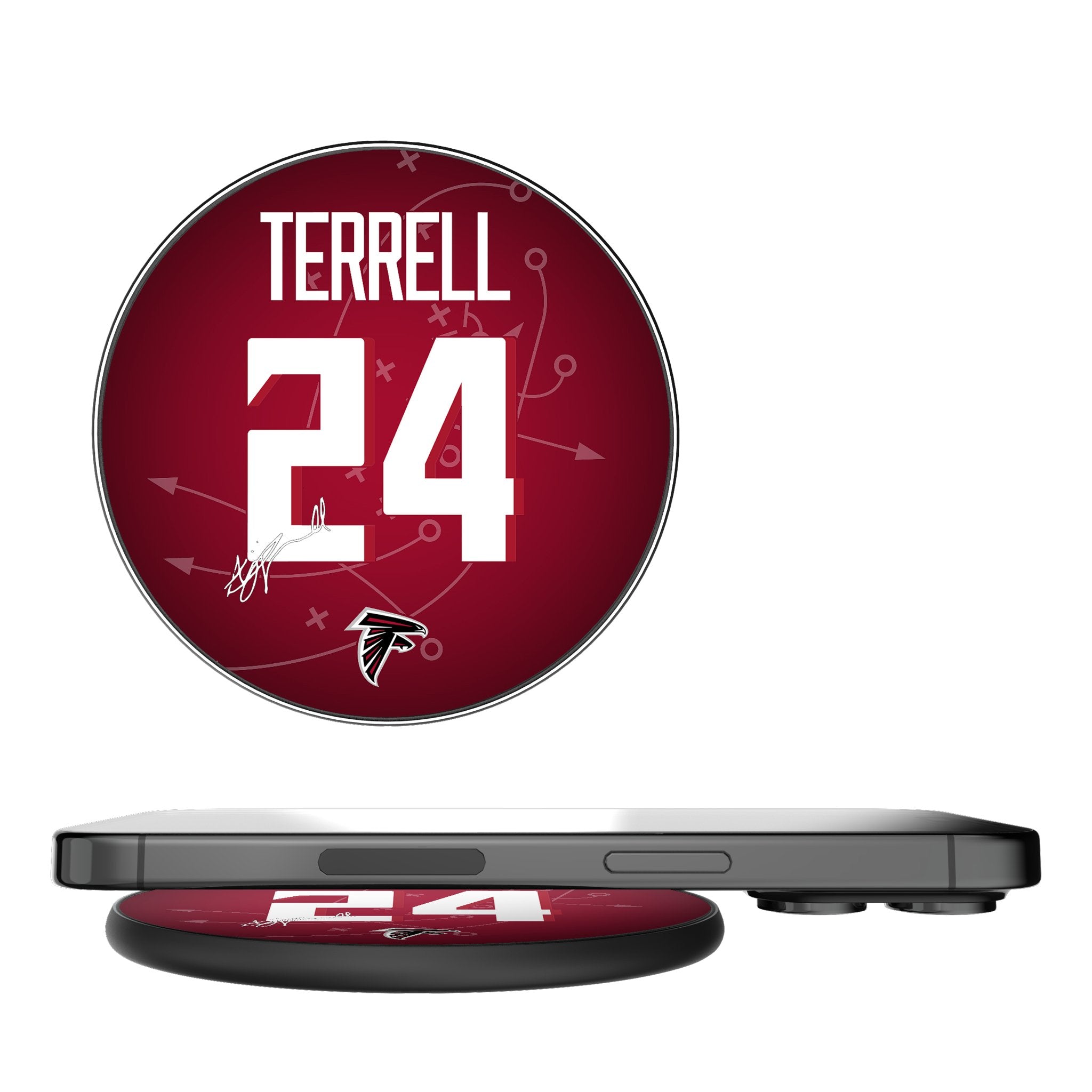 A.J. Terrell Atlanta Falcons NFL 24 Ready 15W Fast Wireless Charger - Perfect for Home, Office & Game Day Charging Needs