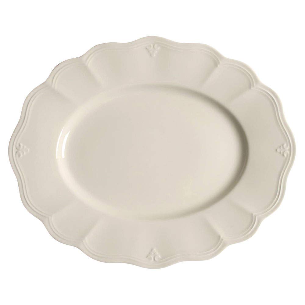 Lenox Casual Elegance China Stone Medium Oval Serving Platter - Perfect for Holiday Dinners, Party Appetizers & Elegant Table Settings