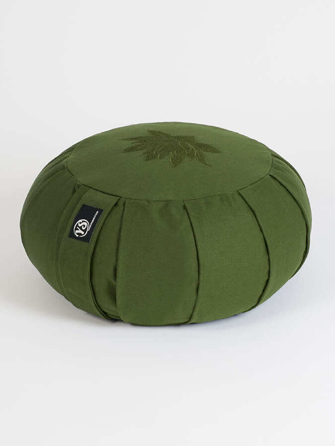 Organic Cotton Round Lotus Zafu Buckwheat Meditation Cushion - GOTS Certified for Yoga, Zen Meditation & Home Decor - Eco-Friendly & Comfortable Support for Mindful Practices