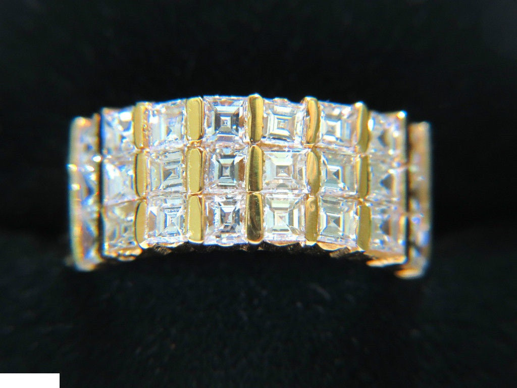 2.50CT Ascher Cut Square Diamond Band Ring in 14K Gold - G/H Color VS Clarity for Women's Wedding & Anniversary Jewelry Gift
