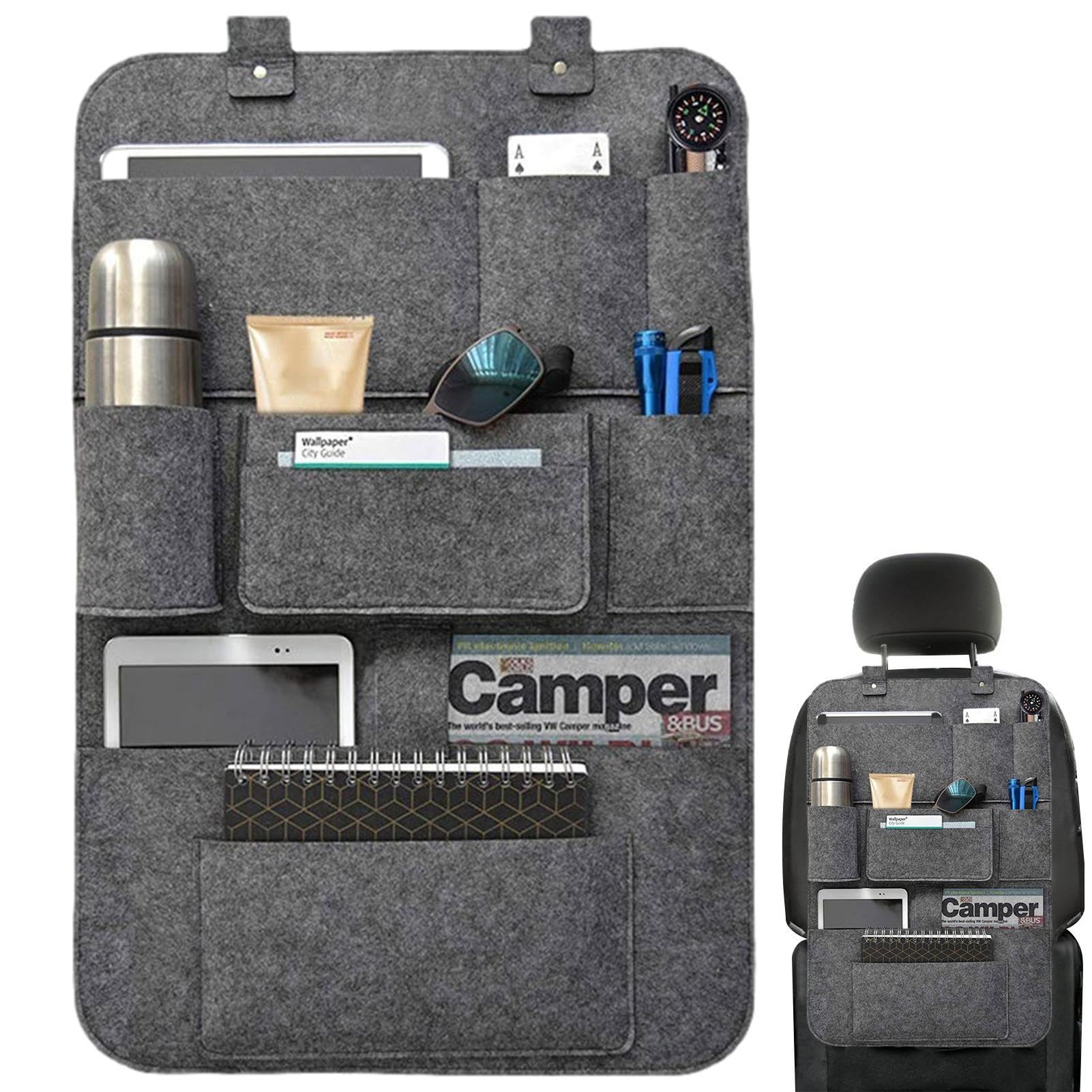 Car Seat Organizer with 10 Pockets - Backseat Storage for Kids - Vehicle Seat Back Protector for Toys, Snacks, Drinks & Accessories | Perfect for Road Trips, Family Travel & Daily Commutes