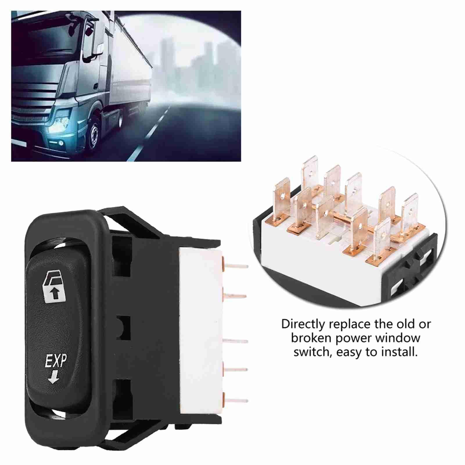 Qiilu Left Window Switch Driver Side Master Power Window Switch for 2001-2011 Toyota Tacoma (A06-30769-008) - Easy DIY Replacement for Smooth Window Operation