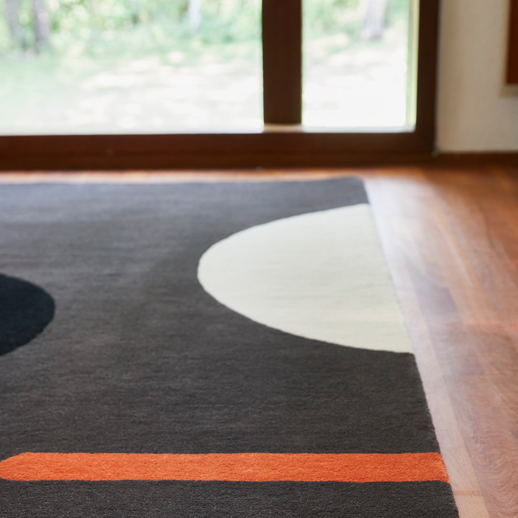 Geo Flower Graphite Rug - Modern Abstract Area Rug for Living Room, Bedroom & Office - Soft Non-Slip Floor Mat for Home Decor