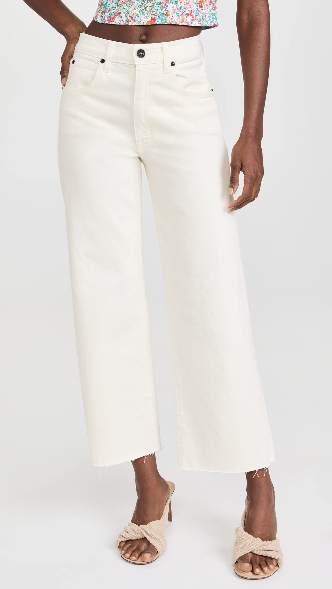 SLVRLAKE Women's Grace Crop Jeans - High Waisted Slim Fit Denim Pants for Casual Wear & Street Style Fashion