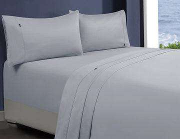 Premium 1000 Thread Count Egyptian Cotton Fitted Sheet Set - Double Size, Silver - Includes 1 Fitted Sheet & 2 Pillowcases - Luxury Bedding for Hotels, Guest Rooms & Master Bedrooms
