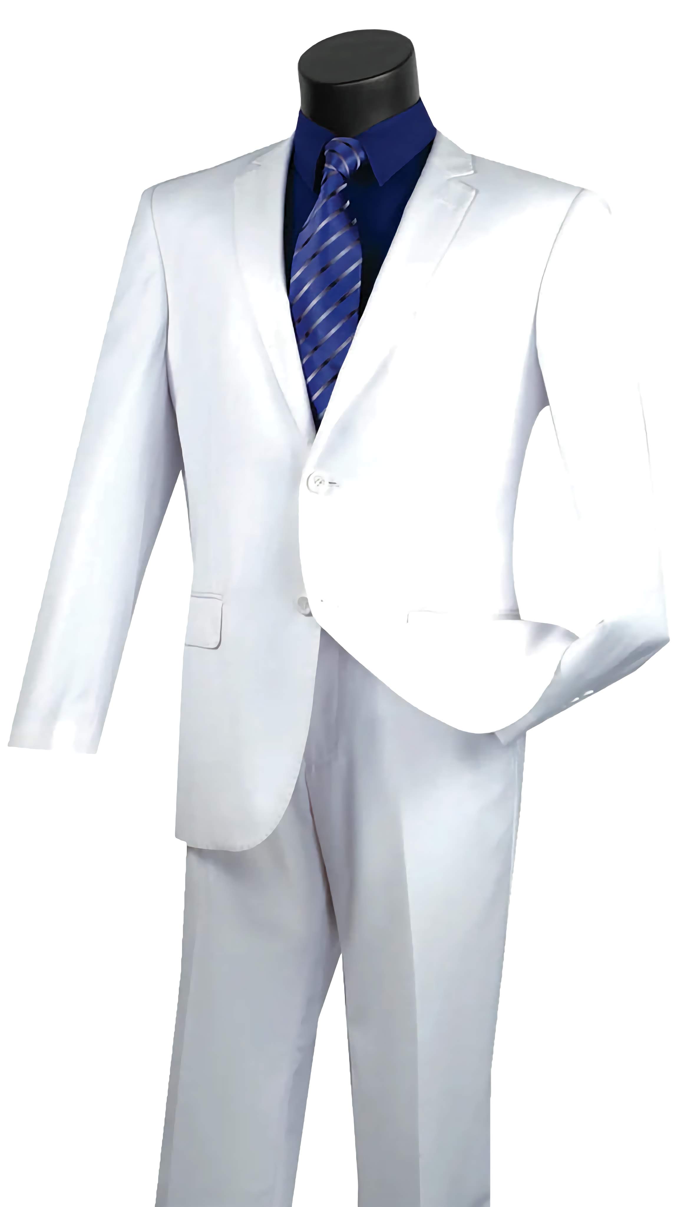 Slim Fit Men's Suit 2 Piece Set - 2 Button Formal Blazer & Pants in White | Perfect for Weddings, Business Meetings & Special Occasions