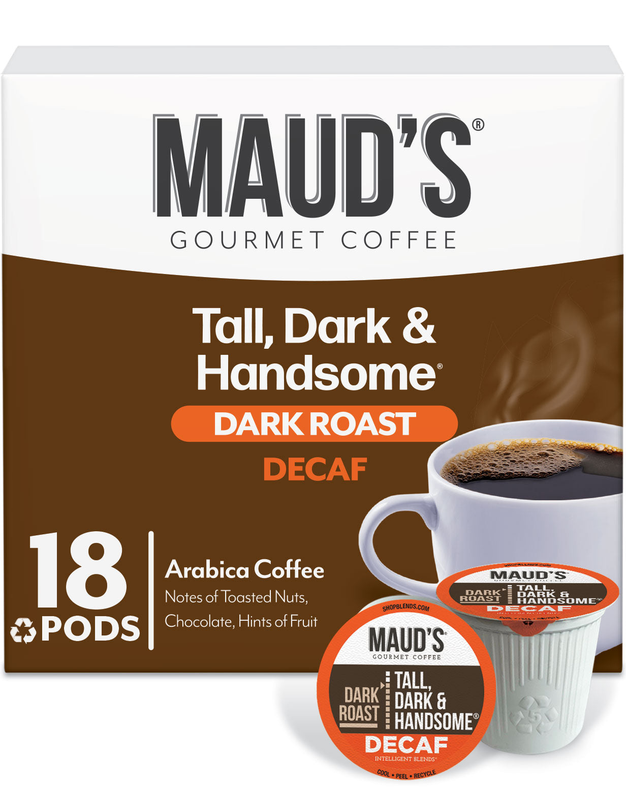 Maud's Decaf Dark Roast Coffee Pods - 100% Arabica, Low Acid, K-Cup Compatible - Perfect for Home, Office & Keurig Brewers