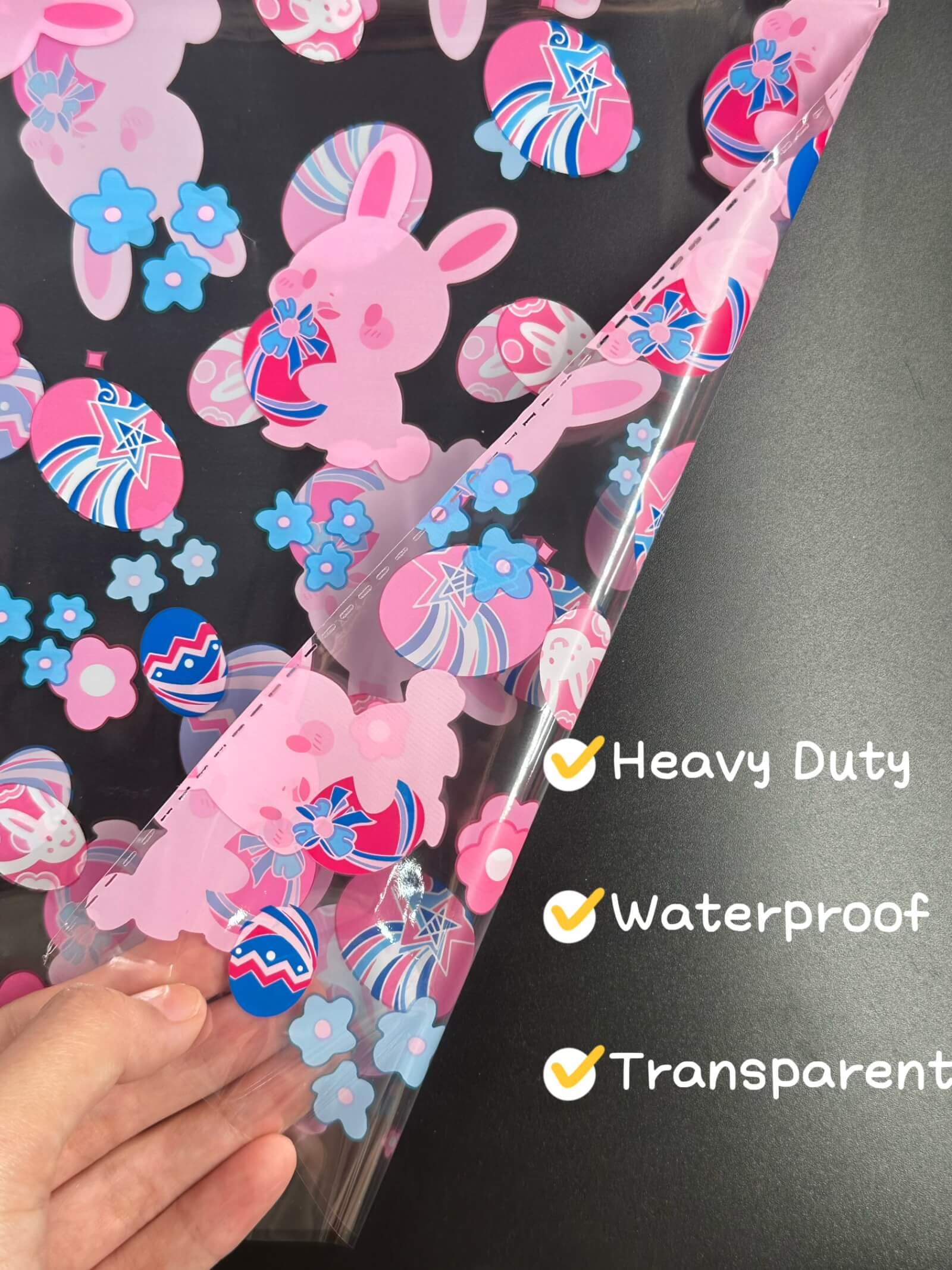 Shareluck 24x30 Inch Easter Gift Bags - 10 Pack Large 2.5Mil Thick Plastic Cellophane Wrap for Easter Baskets, Party Favors & Holiday Gift Wrapping - Perfect for Easter Egg Hunts, Spring Celebrations & Gift Basket Decorations
