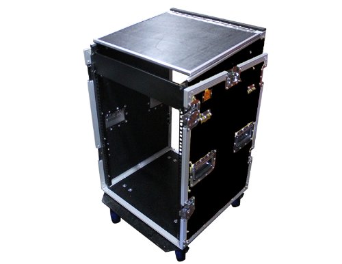 Mr. DJ CASE7000 Professional Flight Chest Style DJ Case with Mixer & CD Storage - Built-In Folding Table - Durable Blue DJ Equipment Case for Live Performances & Studio Use