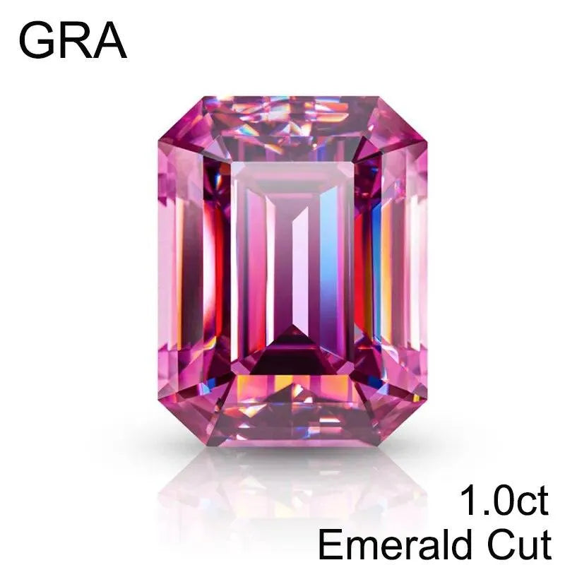 **100% Real Pink Loose Moissanite Gemstone - Lab-Created for Women's Jewelry (Round/Pear/Emerald/Oval Cut) | GRA Certified | Perfect for Engagement Rings, Wedding Bands & Fashion Jewelry**