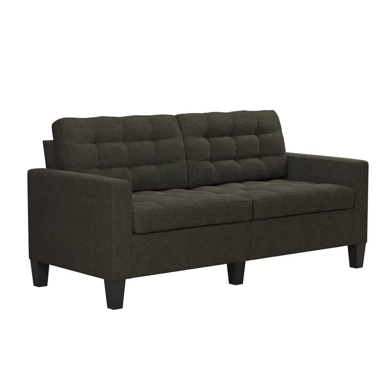 DHP Emily Upholstered Sofa Couch - Modern Living Room Furniture in Grey | Comfortable 3-Seater Couch for Small Spaces, Apartments & Cozy Home Decor
