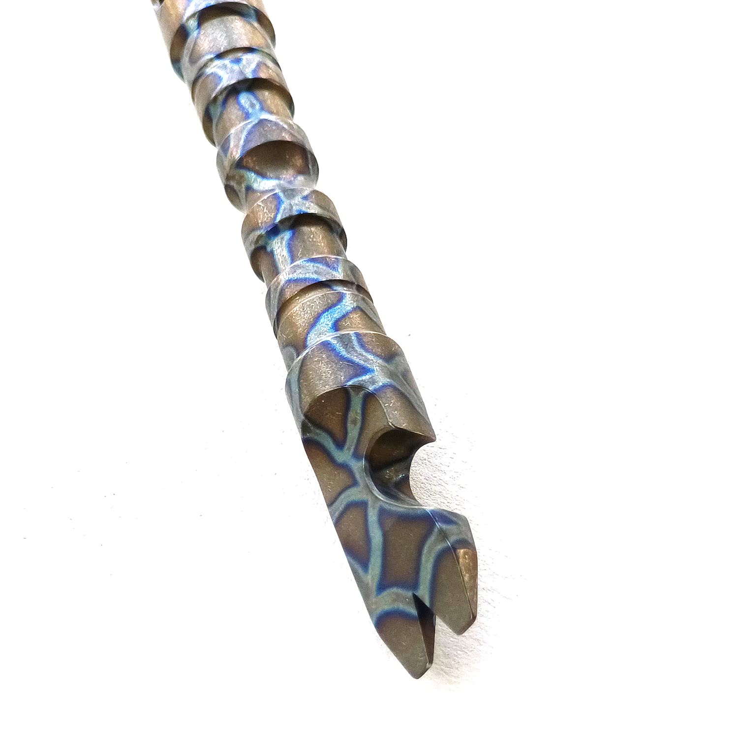 Premium Titanium Crowbar Nail Puller Pry Bar with Bottle Opener - Durable EDC Multi-Tool for Camping, Survival & DIY Projects (Burnt Titanium Finish) - Perfect for Outdoor Adventures, Home Repairs & Emergency Kits