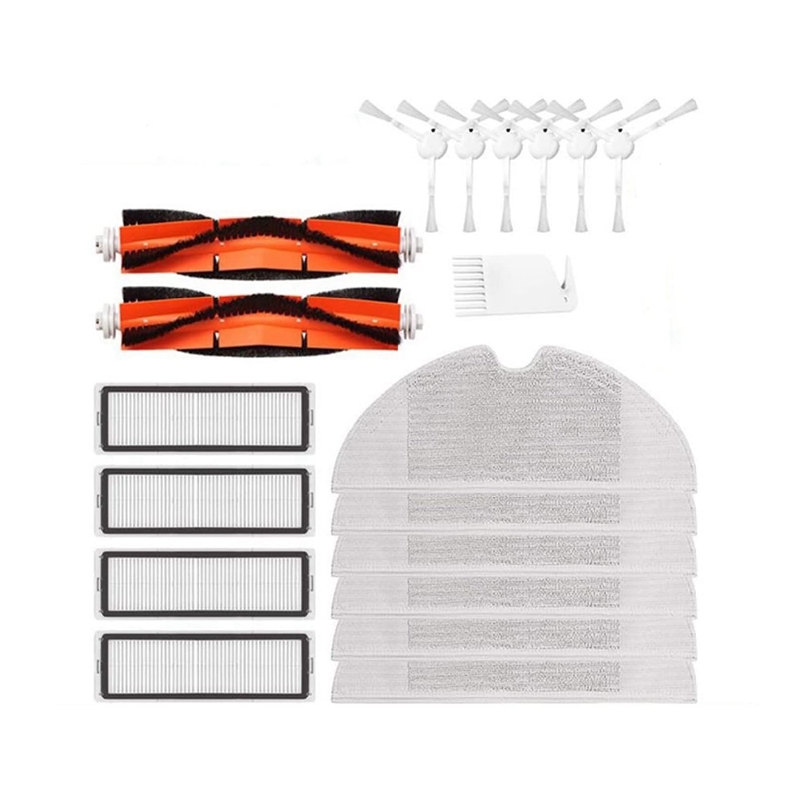 Xiaomi 1C & Dream F9 Robot Vacuum Replacement Parts - Mop Main Brush, Side Brush & Filter Kit (Beige) - Compatible with Stytj01zhm Model - Perfect for Hardwood Floors & Pet Hair Cleaning