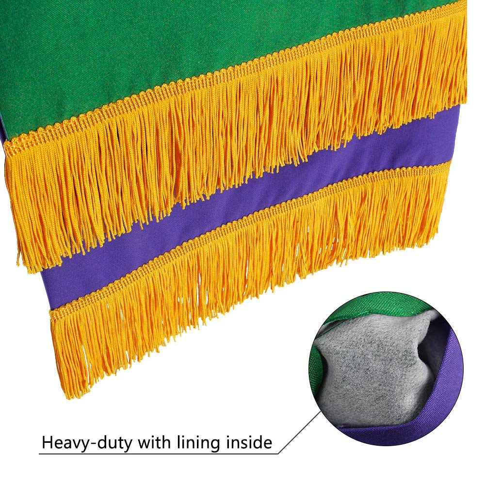 GraduatePro Reversible Parament Set of 3 - Light Green & Purple Embroidered Cross IHS for Church Altar Decor, Pulpit & Lectern Cover, Christian Worship Supplies