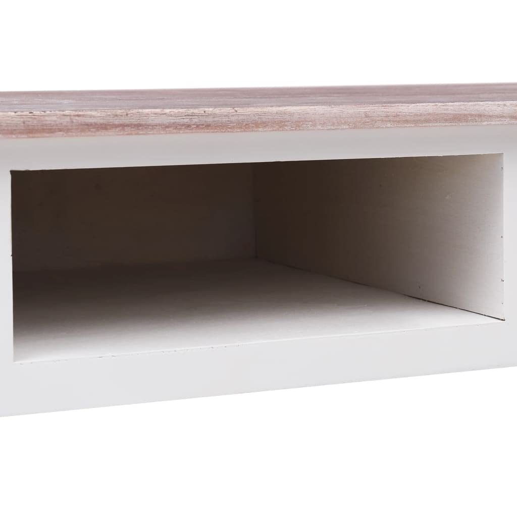 Charmma 43.3 Inch Writing Desk - Solid Wood Computer Desk for Home Office, Study & Small Spaces (Brown, 17.7